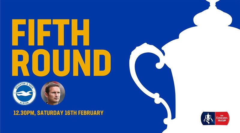 Brighton host Frank Lampard's Derby County in the fifth round of the FA Cup