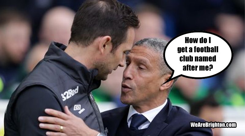 Chris Hughton's Brighton beat Frank Lampard's Derby County 2-1 in the FA Cup fifth round