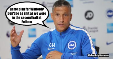 Chris Hughton will be hoping Brighton can bounce back from conceding four times in the second half at Fulham when they face Watford at the Amex