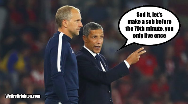Chris Hughton's two substitutions won the game for Brighton and Hove Albion against Huddersfield Town