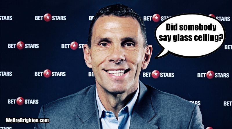Brighton and Hove Albion manager Gus Poyet talking about the club reaching a glass ceiling