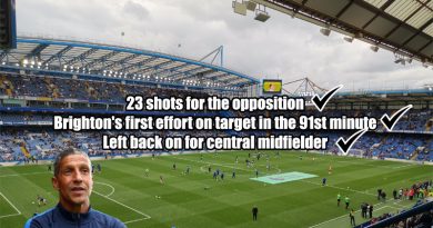 Brighton delivered a Chris Hughton-esque performance as they lost 2-0 at Chelsea