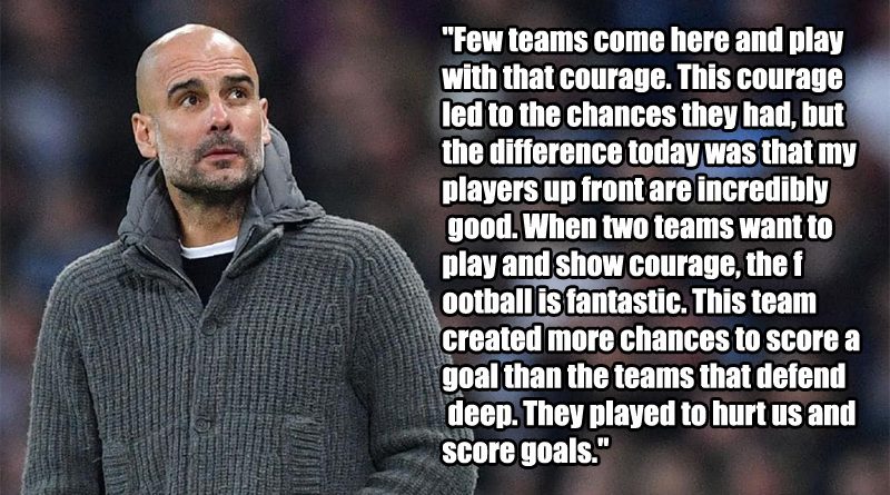 Pep Guardiola was full of praise for Graham Potter and the Albion after their 4-0 defeat at Manchester City