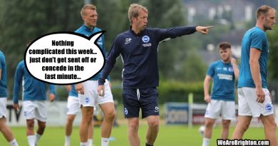 Graham Potter will hope no Brighton player gets sent off against Everton