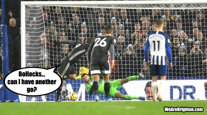 Jamie Vardy saw his penalty for Leicester saved by Maty Ryan before VAR ordered a retake