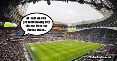 Brighton take on Tottenham Hotspur on Boxing Day at their stadium with a cheese room