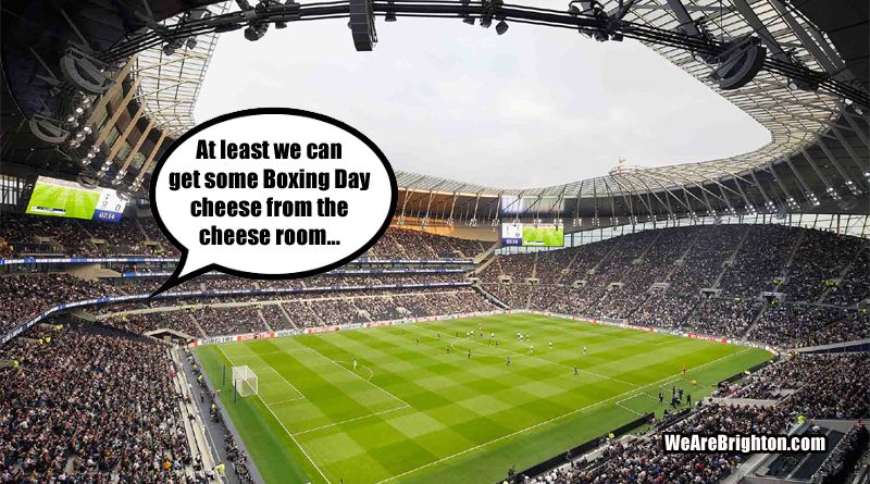 Brighton take on Tottenham Hotspur on Boxing Day at their stadium with a cheese room