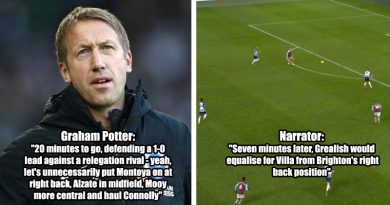 Brighton drew 1-1 at home to Aston Villa after some very strange tactical decisions from Graham Potter