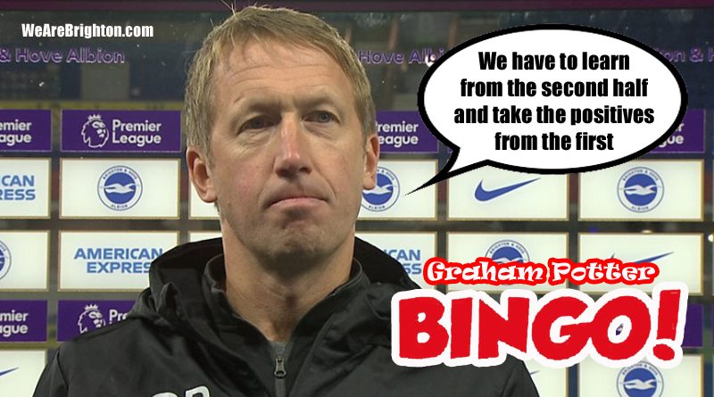 Brighton drew 1-1 at home to West Brom with Graham Potter again saying he will learn from it and take the positives