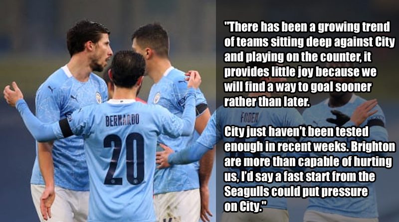 City Xtra think that Brighton might get some joy from playing against Manchester City if they can make a fast start to proceedings