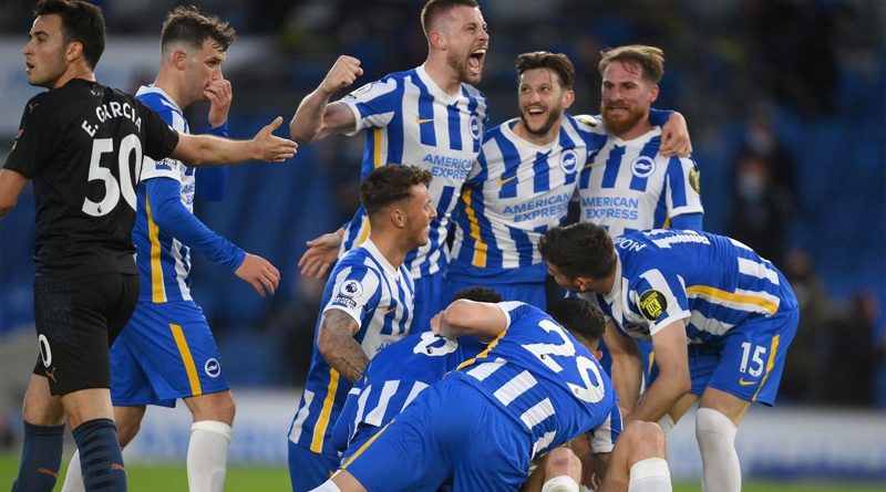 Brighton players recorded some of their highest player ratings of the season as the Albion shocked Premier League champions Manchester City with a 3-2 win at the Amex