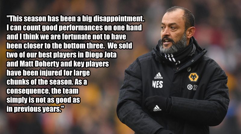 Wolves Blog believe that Wolverhampton Wanderers have had a disappointing season and that it will not get much better with the visit of bogey side Brighton to Molineux