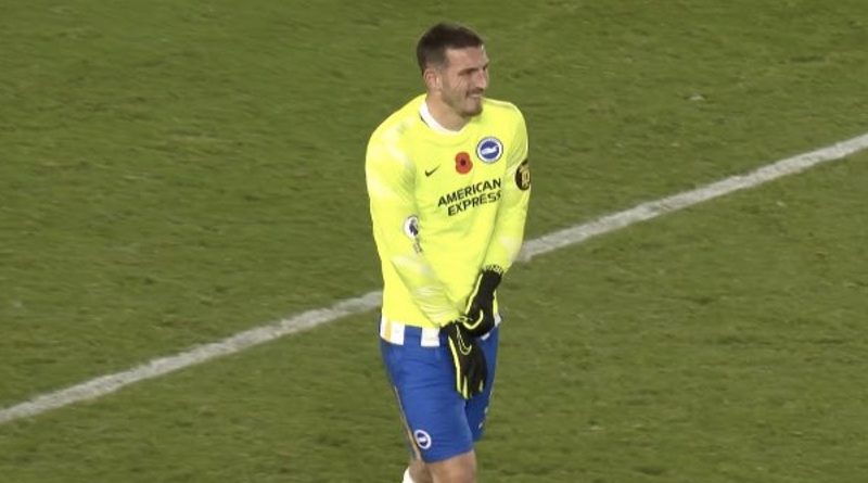 Lewis Dunk ended up in goal following a red card for Robert Sanchez as Brighton drew 1-1 with Newcastle United