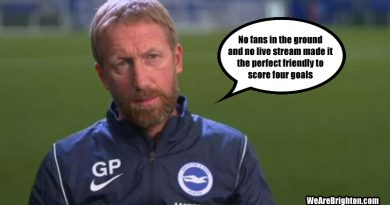 Brighton beat Estoril 4-1 in their second pre-season friendly played behind closed doors and with no live stream