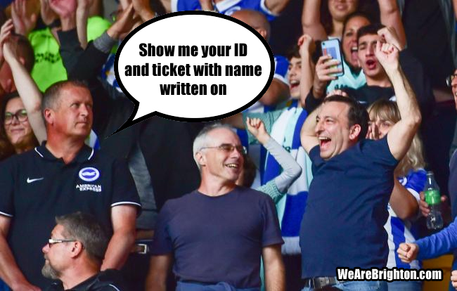 Tony Bloom might be in the stands again when Brighton host Brentford where Albion fans will be subjected to ticketing and ID checks