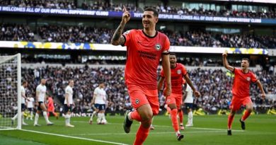 Lewis Dunk topped the player ratings on his 200th Premier League appearance as Brighton lost 2-1 at Spurs