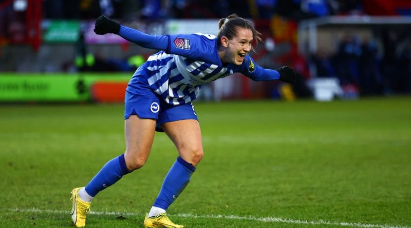 Elisabeth Terland scored twice for Brighton Women in their 2-2 draw at home to Leicester City