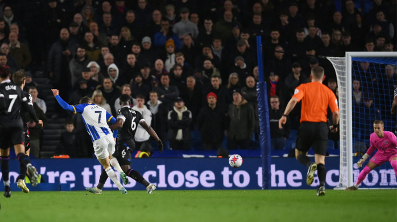 Solly March scores for Brighton in their 1-0 win over Crystal Palace in March 2023