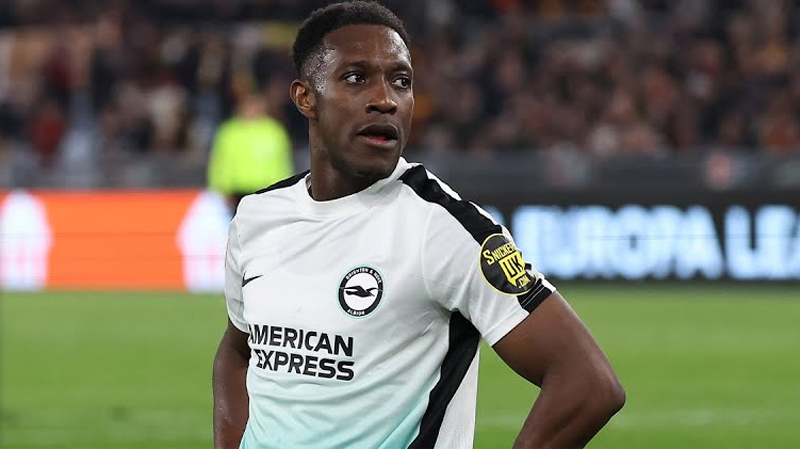 Danny Welbeck looks shell shocked after Brighton lost 4-0 to Roma in the Europa League