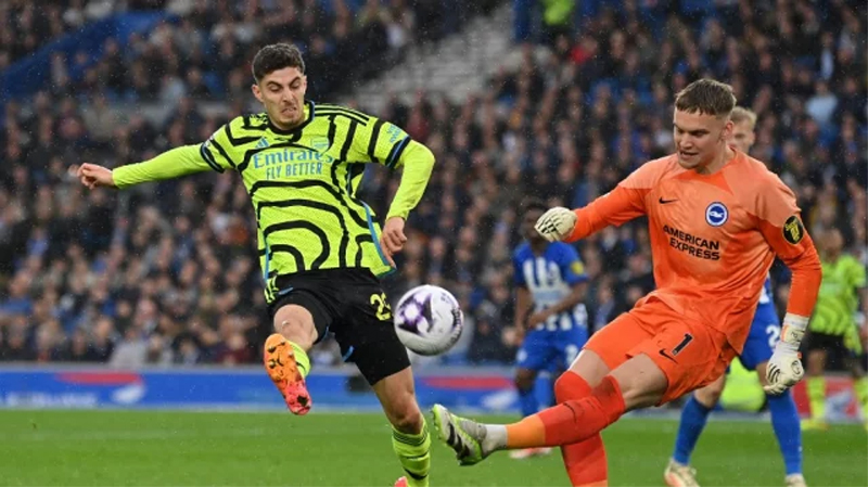 Bart Vebruggen made a series of outstanding saves to top the player ratings in Brighton 0-3 Arsenal
