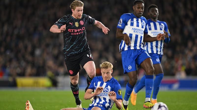Kevin De Bruyne was magnificent as Brighton lost 0-4 against Man City