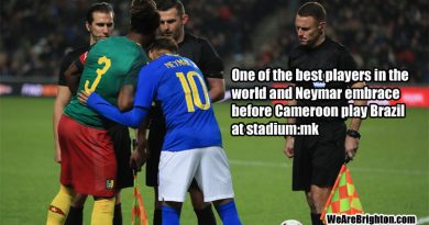 Gaetan Bong captains Cameroon against Neymar's Brazil