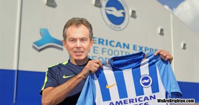 Tony Blair signing for Brighton and Hove Albion