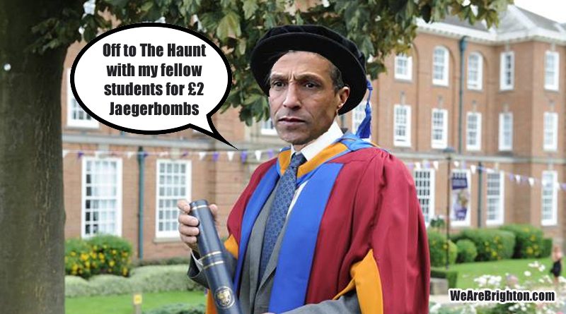 Brighton manager Chris Hughton has received an honorary degree from the University of Sussex