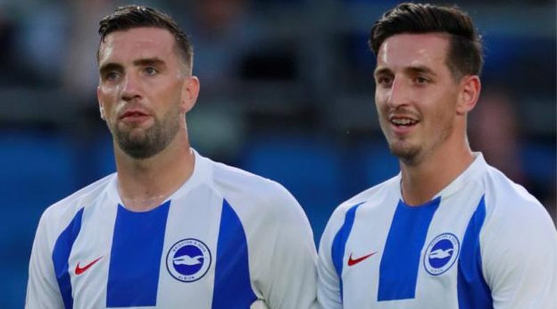 Lewis Dunk and Shane Duffy of Brighton and Hove Albion