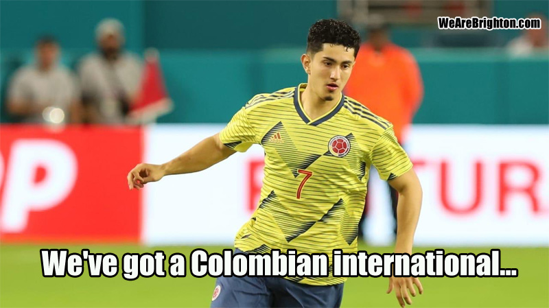 Brighton midfielder Steve Alzate made his senior debut for Colombia in their 1-0 win over Peru