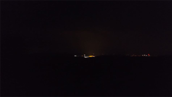 The Amex Stadium at night seen from Ditchling Beacon