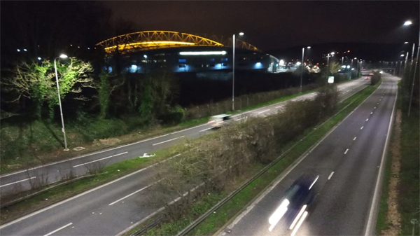The Amex Stadium with the A27 trunk road next to it