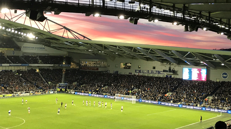 Sunset at the Amex Stadium in January 2020