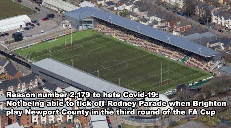 Brighton will play at Rodney Parade for the first ever time when they meet Newport County in the FA Cup third round