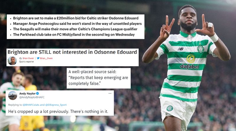 Odsonne Edouard has been strongly linked with a £20 million move from Celtic to Brighton