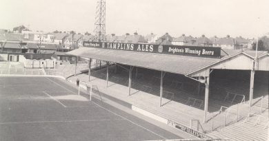 The North Stand of Brighton & Hove Albion's Goldstone Ground in the 1950s