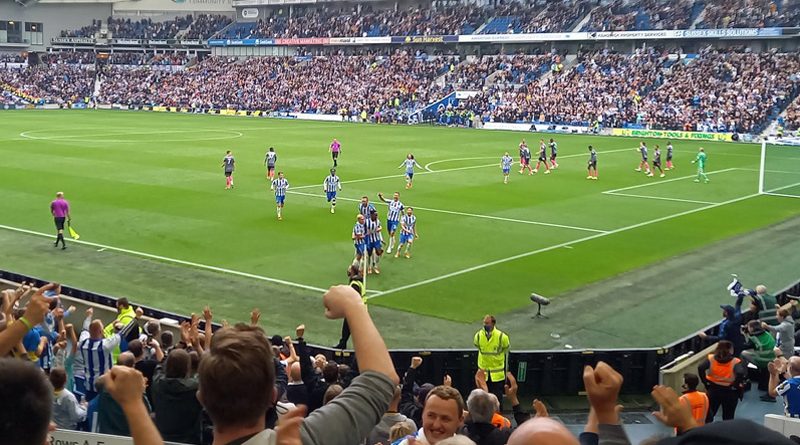 The Amex Stadium set a new attendance record as Brighton beat Leicester City 2-1 at the Amex