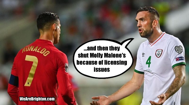 Brighton defender Shane Duffy came up against Cristiano Ronaldo as the Republic of Ireland lost to Portugal