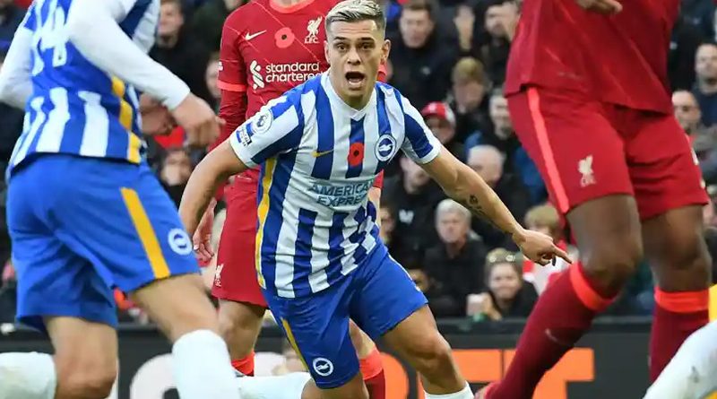 Leandro Trossard scored the Brighton equaliser away at Liverpool as the sides drew 2-2