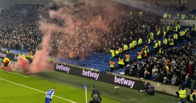 A flare at the Amex during Brighton 1-1 Crystal Palace