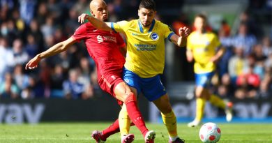 Neal Maupay in action for Brighton against Liverpool as the Albion lost for a fifth game in succession