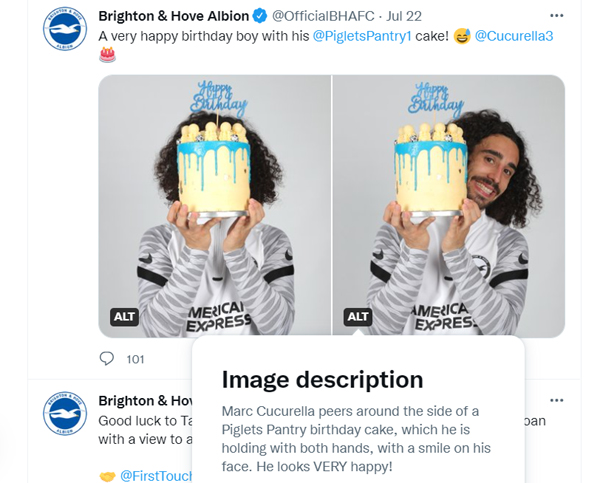 Brighton use ALT tags on Twitter to troll Fabrizio Romano and Manchester City about Marc Cucurella being unhappy at the Amex