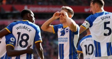Leandro Trossard scored a hat-trick for Brighton away at Liverpool