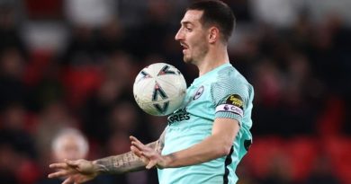 Lewis Dunk made his 400th Brighton appearance away at Stoke City in the FA Cup