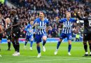 Lewis Dunk celebrates opening the scoring for Brighton in their 4-1 win over Crystal Palace