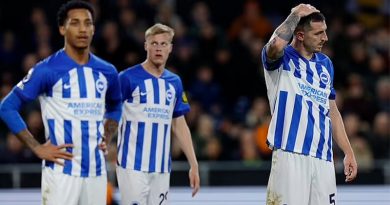 Brighton players cannot believe it after losing 4-0 to Luton Town
