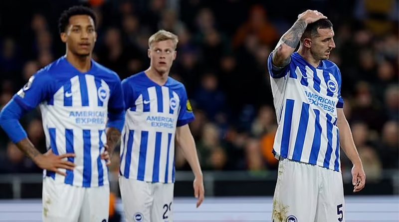 Brighton players cannot believe it after losing 4-0 to Luton Town