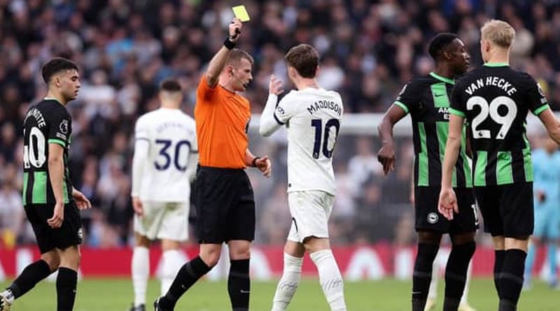 James Maddison was not booked for clapping sarcastically in the face of the referee during Spurs 2-1 Brighton