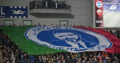 The Roberto De Zerbi flag before Brighton faced Roma in the Europa League